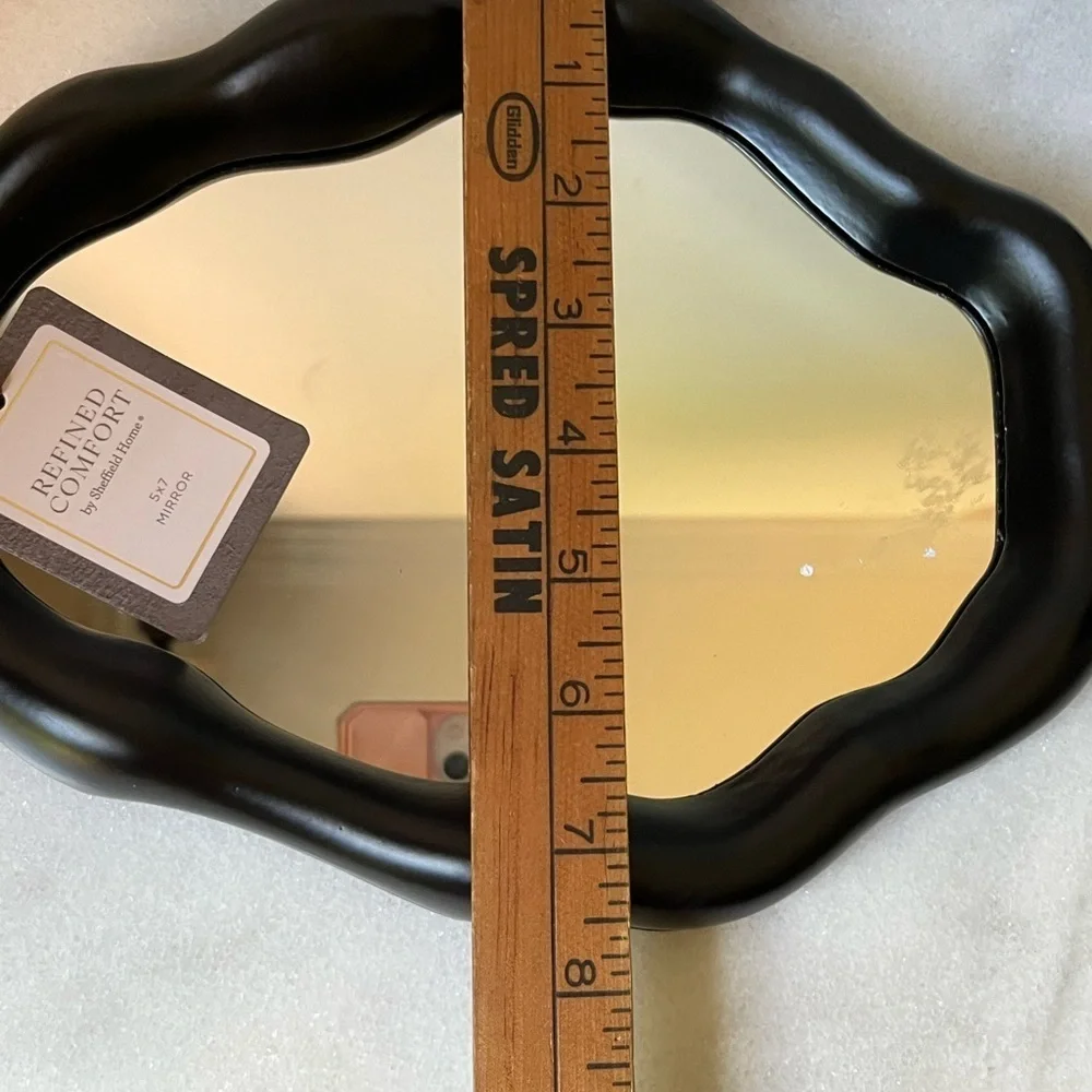 Black irregular frame vanity table top mirror 10”x8” wall mirror